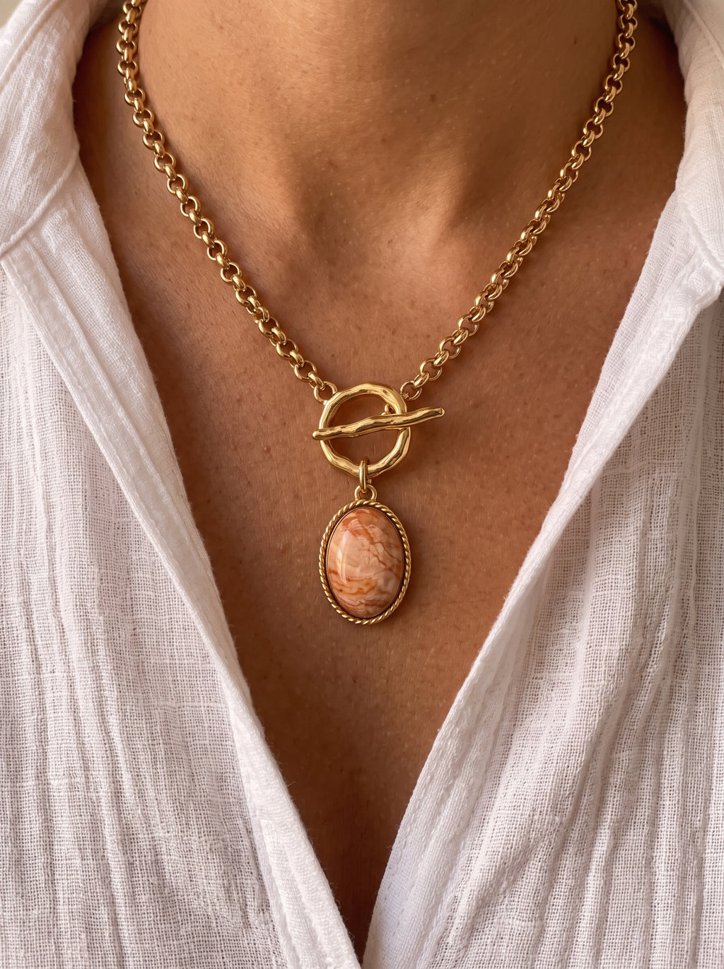 Colar Pedra Rosé